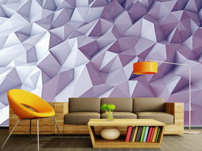 欧式3D几何图案电视沙发背景墙